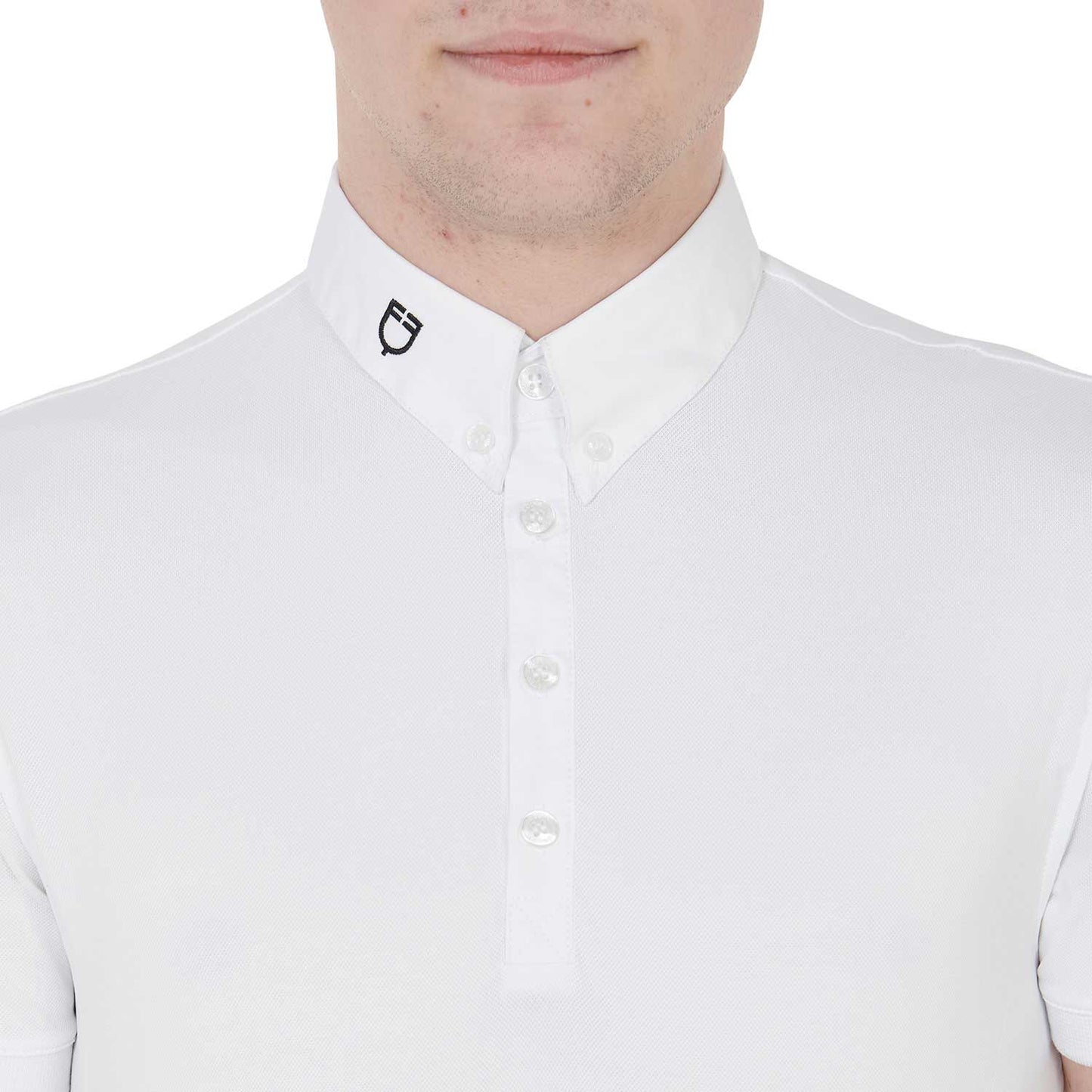 Polo de compétition homme en tissu respirant, blanc - Equestro