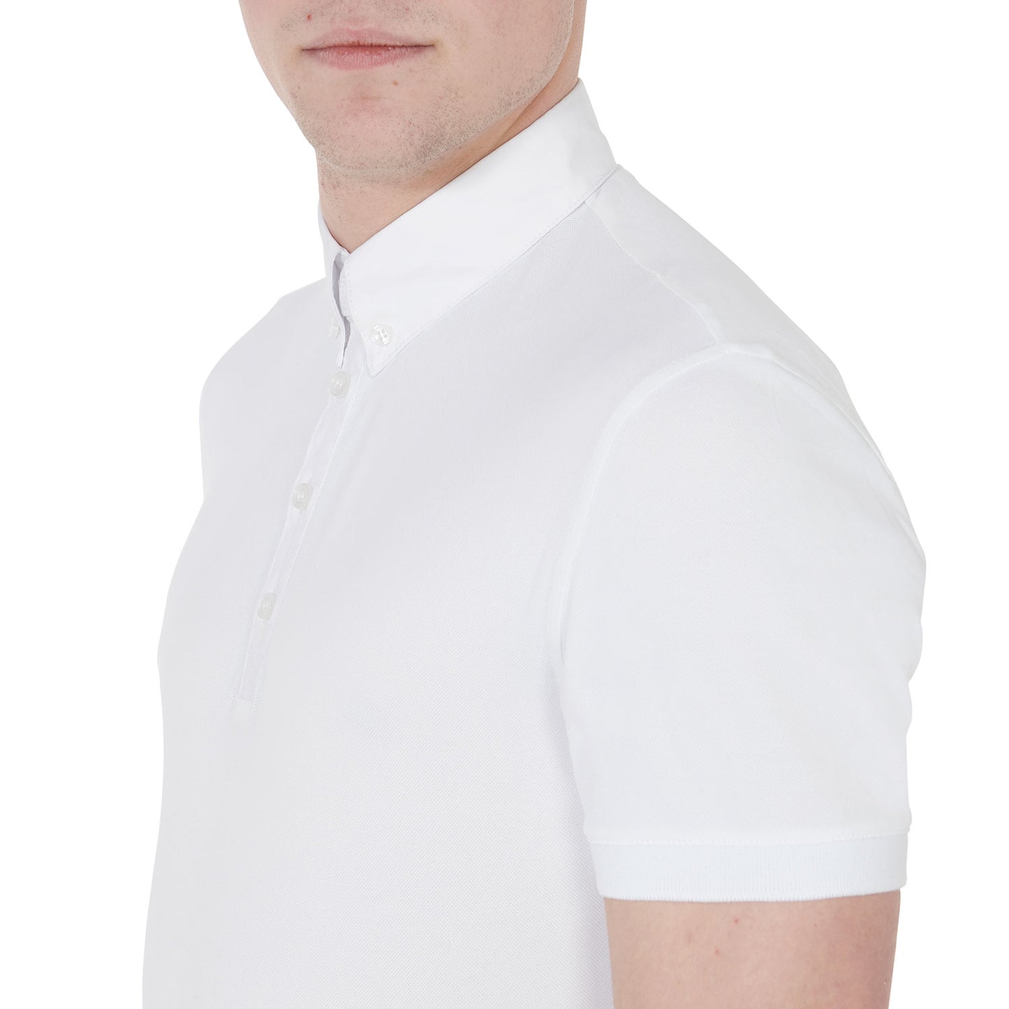 Polo de compétition homme en tissu respirant, blanc - Equestro