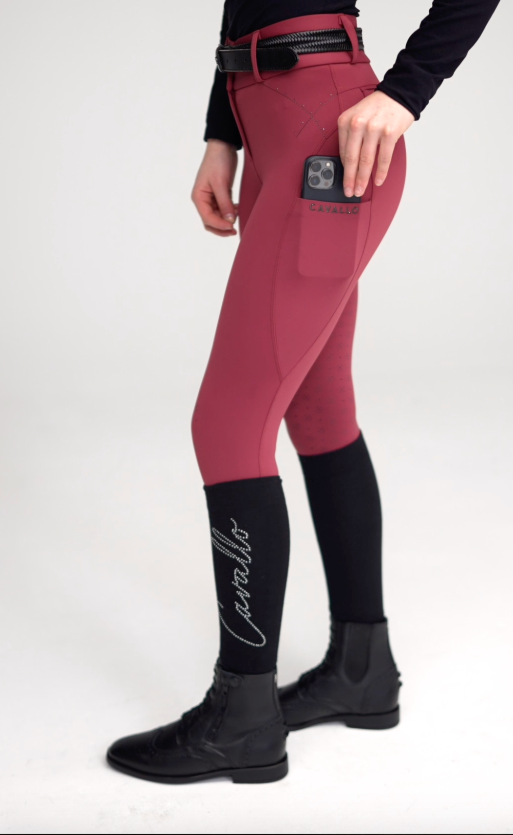 Pantalon Candera Grip mobile, Dark red - Cavallo AH 2023