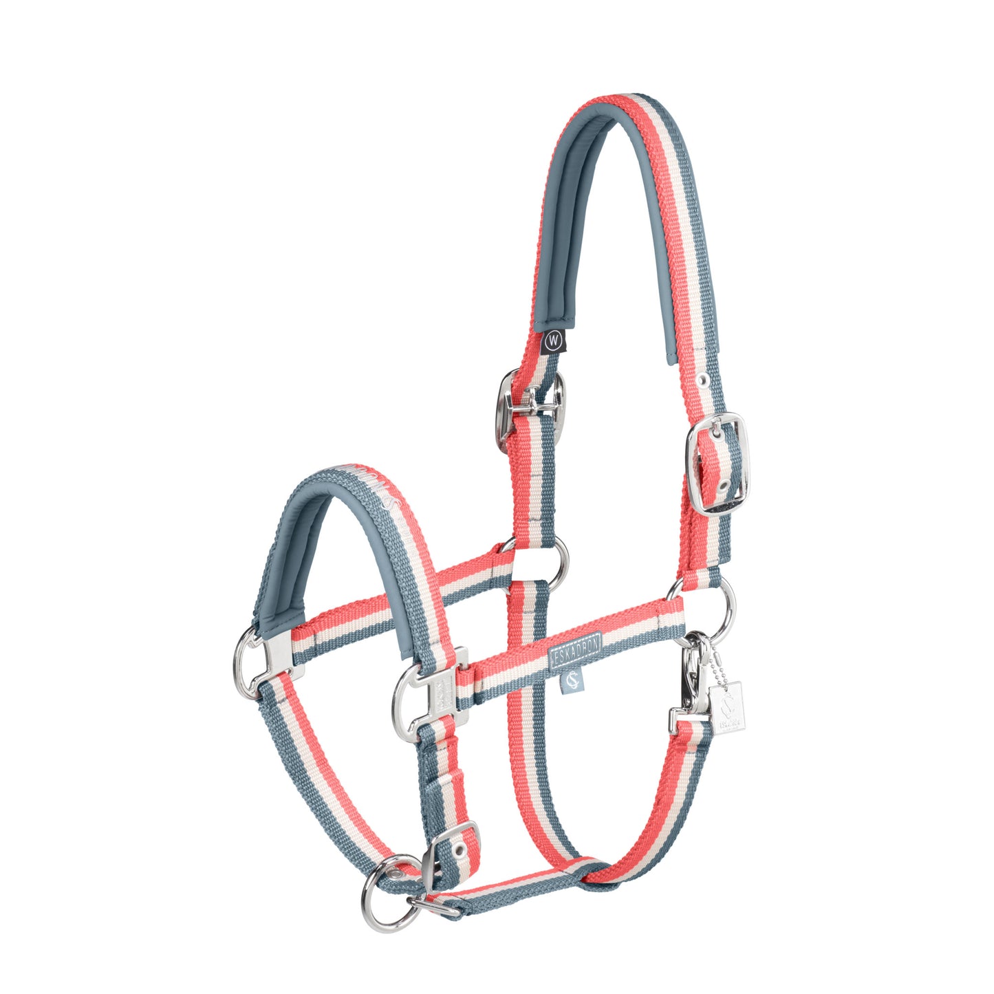 Licol double pin, steel blue-greige-coral blossom - Eskadron Classic Sports 25