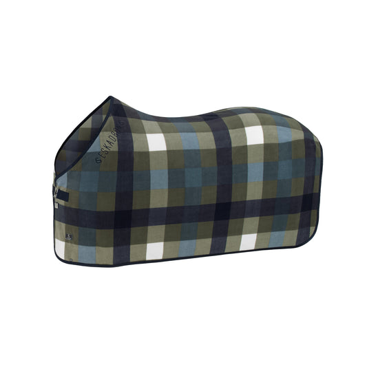 Sweat rug Fleece Check, dusty olive-navy-steel blue - Eskadron Classic Sports 25