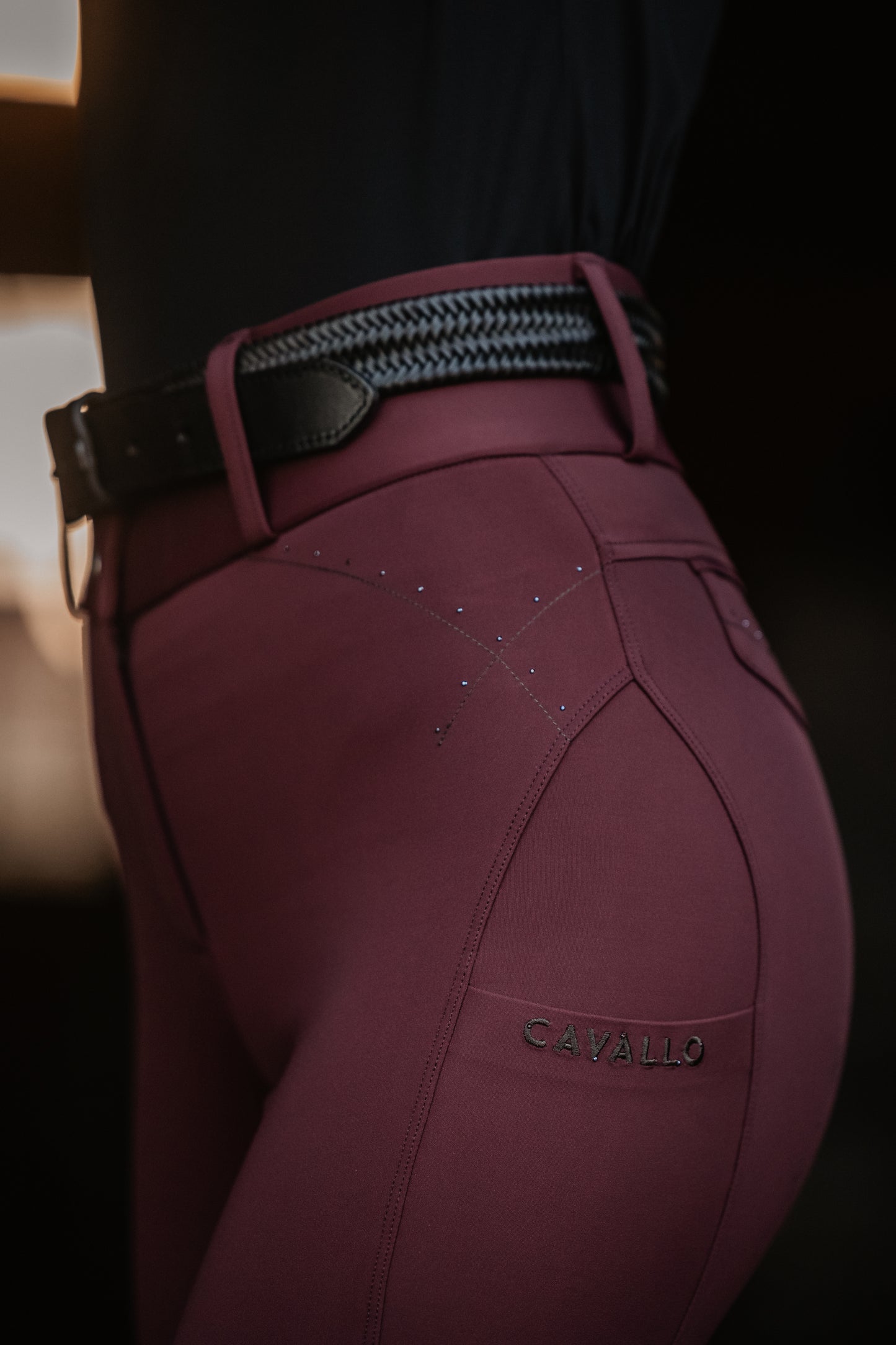 Pantalon Candera Grip mobile, Dark red - Cavallo AH 2023