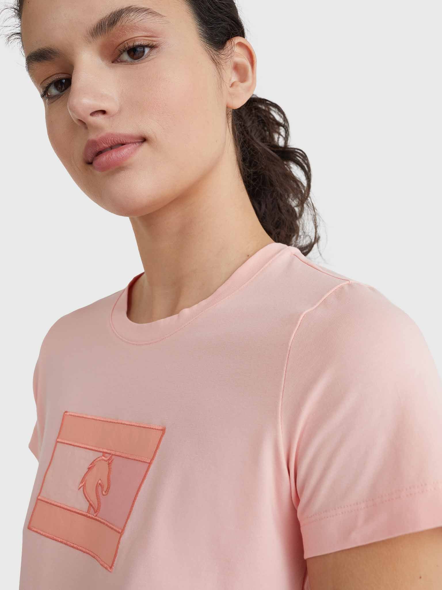 Embroidered Logo T-Shirt, Sunset Peach - Tommy Hilfiger Equestrian SS22